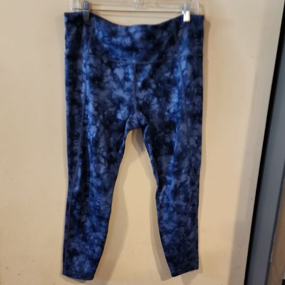 Athleta Blue Tie-Dye Performance Leggings XL EUC - Picture 1 of 4